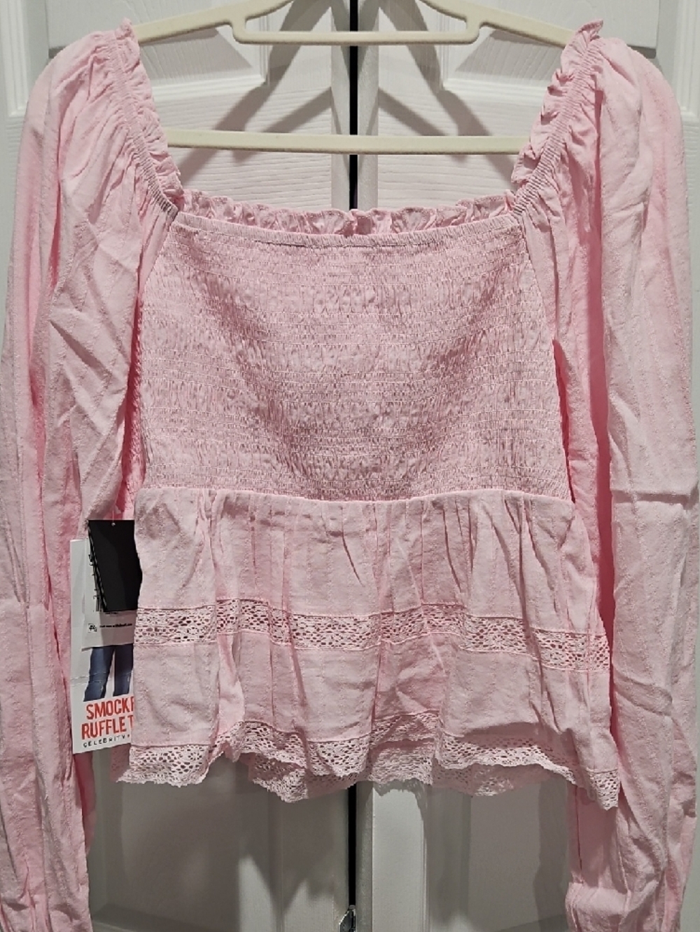 Celebrity Pink - Pink Smocked Ruffle Blouse - Picture 9 of 10